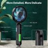 Portable HandHeld Fan, Personal USB Hand Fans With RGB Color Light, 5 Speed Foldable Table Fan With Rechargeable Battery Operated For Travel Office Ro