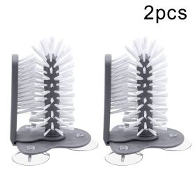 2 In 1 Cleaning Brush Cup Glass Cleaner Bottles Brush Suction Wall Lazy Brush Removable Washing Tools Kitchen Clean Accessories (Ships From: China, Color: 2PCS)