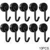 4/8/10pcs Magnetic Hook Powerful Heavy Duty Neodymium Magnet Hook Home Refrigerator Grill Kitchen Key Holder Black Multi-Purpose