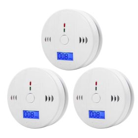 1-6Pcs CO Sensor Carbon Monoxide Detector Sound Independent CO Poisoning Warning Alarm Detectors Meter Kitchen Fireplace Indoor (Ships From: CN, Color: 3PCS)