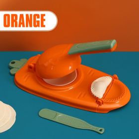 2 In 1 Dough Pressing Tool Set Kitchen Dumpling Maker Dumpling Mold DIY Dumpling Wrapper Makers Manual Press Dumpling Crust Tool (Color: Orange, size: 1PCS)