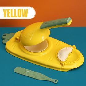 2 In 1 Dough Pressing Tool Set Kitchen Dumpling Maker Dumpling Mold DIY Dumpling Wrapper Makers Manual Press Dumpling Crust Tool (Color: Yellow, size: 2PCS)