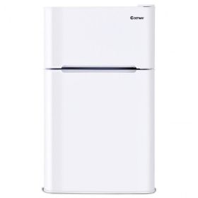 3.2 cu ft. Compact Stainless Steel Refrigerator (Color: White)