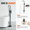 VEVOR Freestanding Bathtub Faucet, Floor Mount, Freestanding Tub Filler, Shower Mixer Taps, Two Water Modes, 360¬∞ Swivel Spout, for Bathing & Showeri