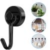 4/8/10pcs Magnetic Hook Powerful Heavy Duty Neodymium Magnet Hook Home Refrigerator Grill Kitchen Key Holder Black Multi-Purpose